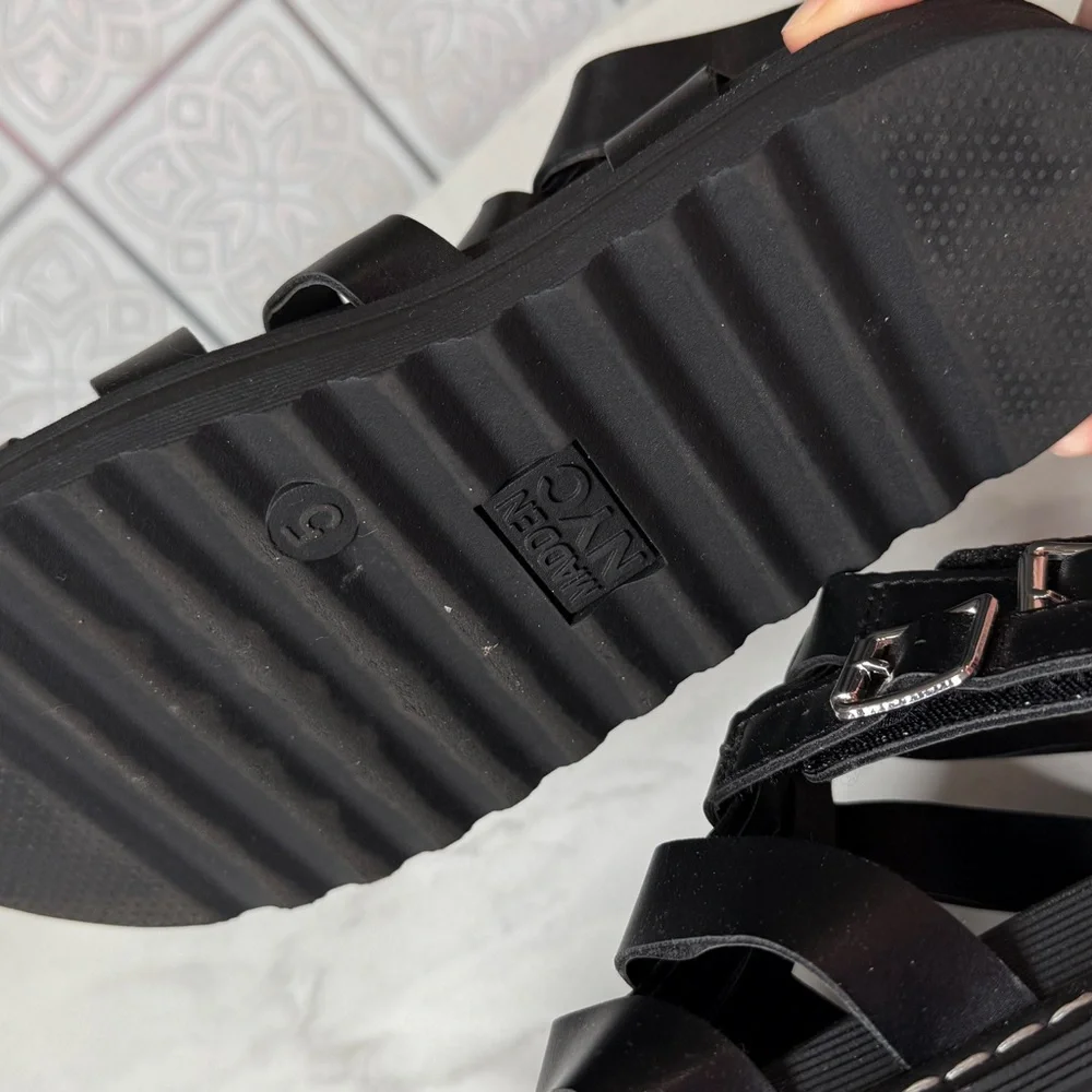 Black Chunky Sandals with Buckles - Picture 7 of 8